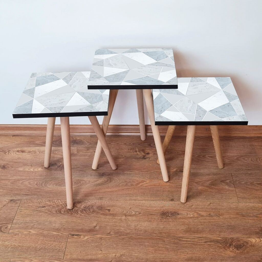 Hanah Home set stolića za kafu 3Shp175, 3 dijela, šareni