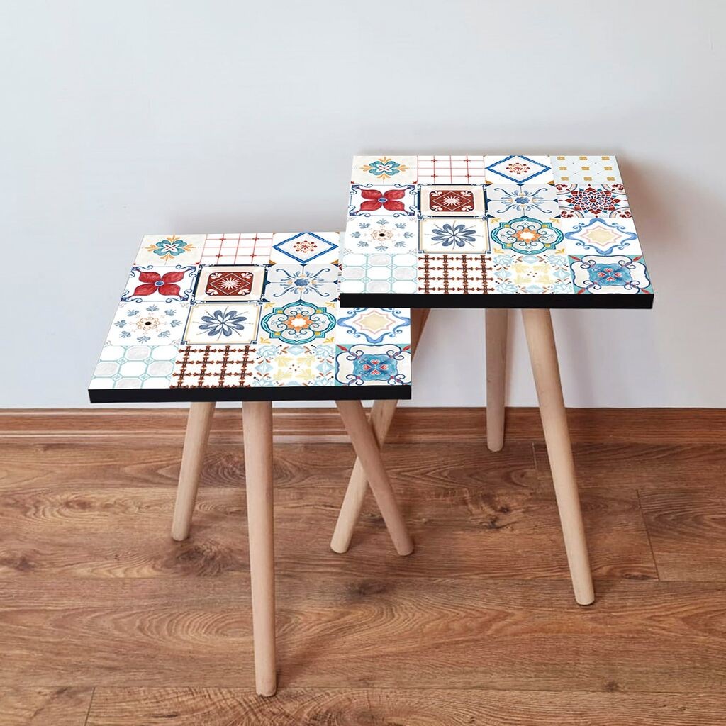 Hanah Home set stolića za kafu 2Shp356, 2 dijela, šareni