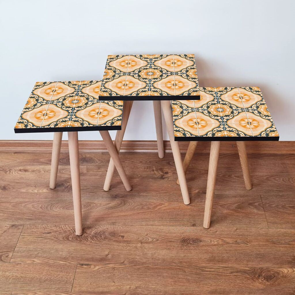 Hanah Home set stolića za kafu 3Shp53, 3 dijela, šareni