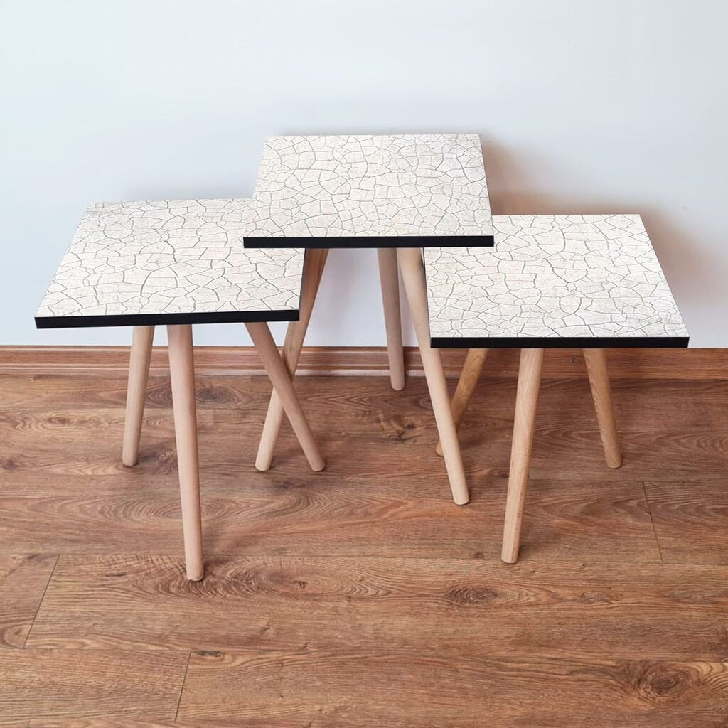 Hanah Home set stolića za kafu 3Shp221, 3 dijela, šareni