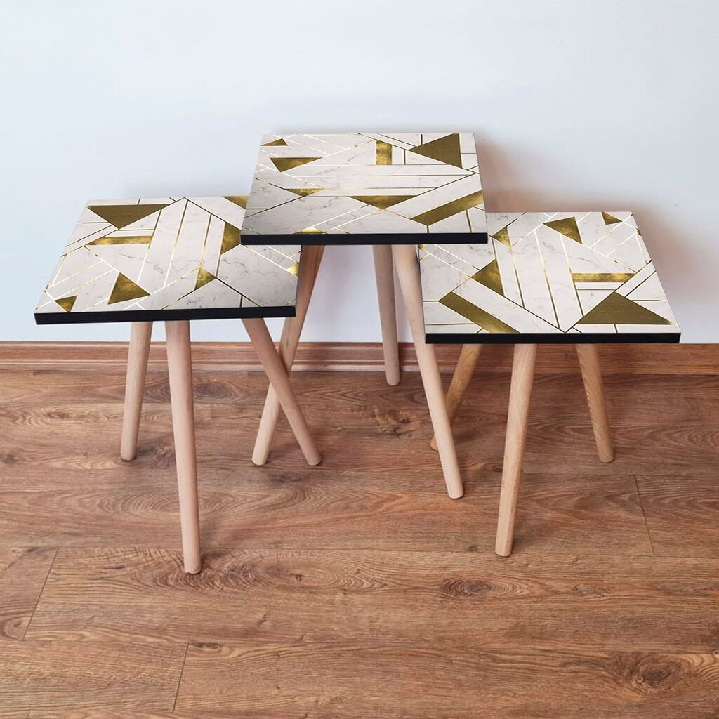 Hanah Home set stolića za kafu 3Shp231, 3 dijela, šareni