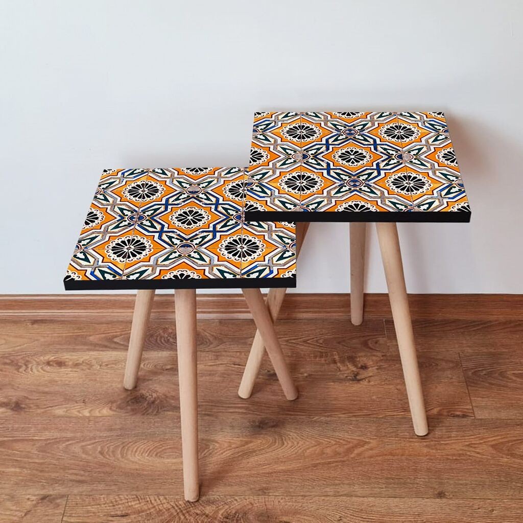 Hanah Home set stolića za kafu 2Shp471, 2 dijela, šareni