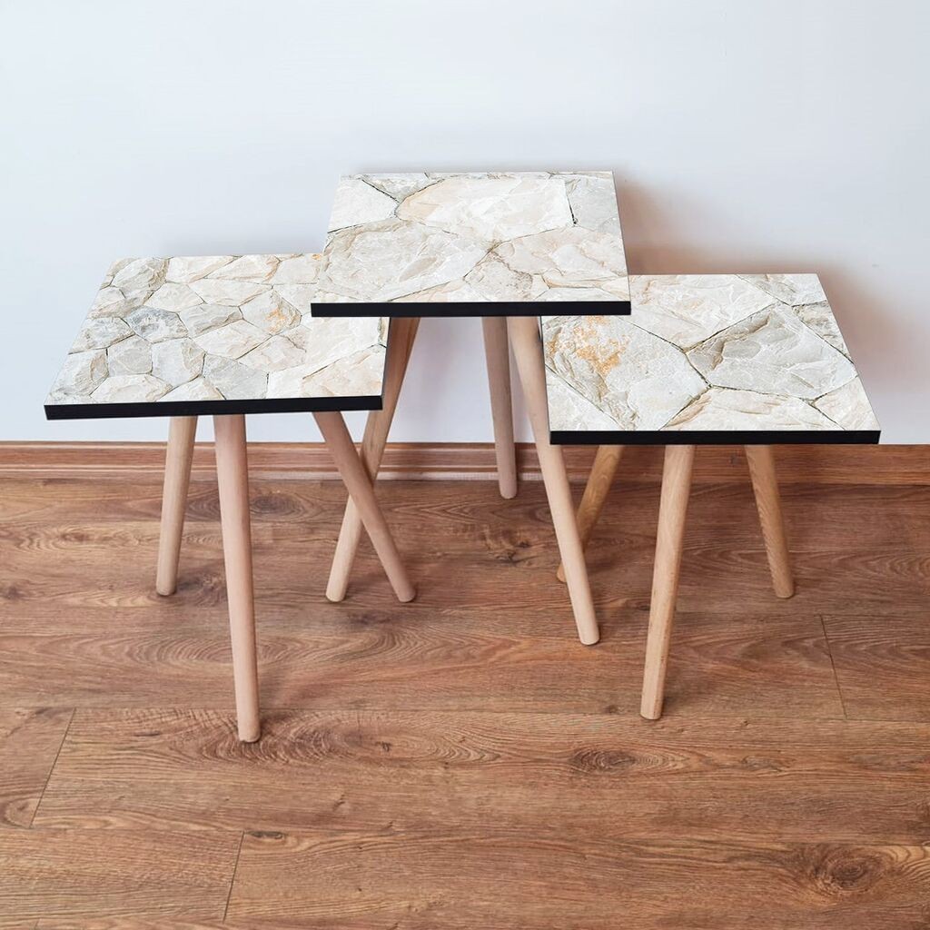 Hanah Home set stolića za kafu 3Shp390, 3 dijela, šareni