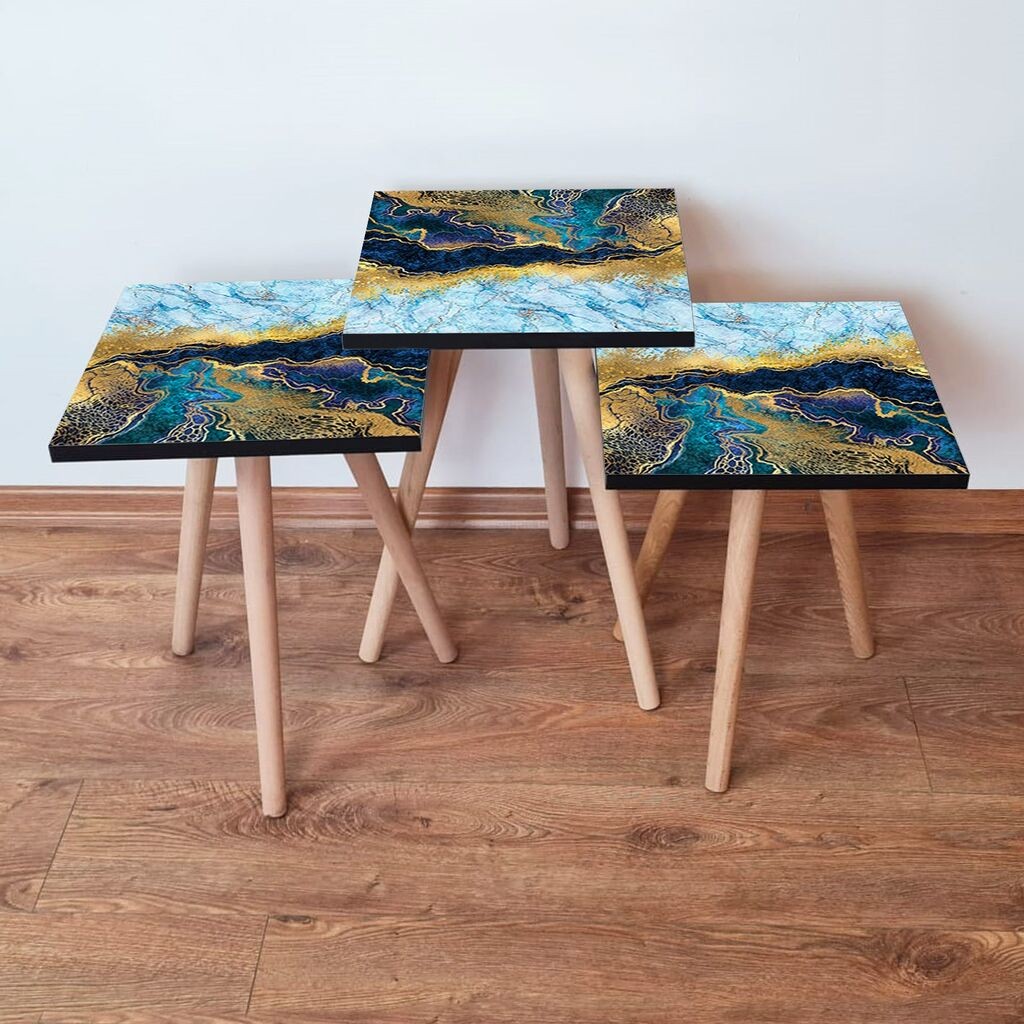 Hanah Home set stolića za kafu 3Shp90, 3 dijela, šareni