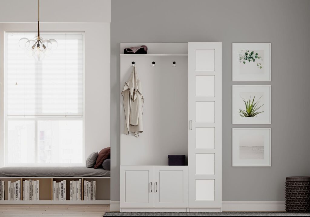 Hanah Home Ormarić za hodnik Rb-054, 120x200x35 cm, Bijeli