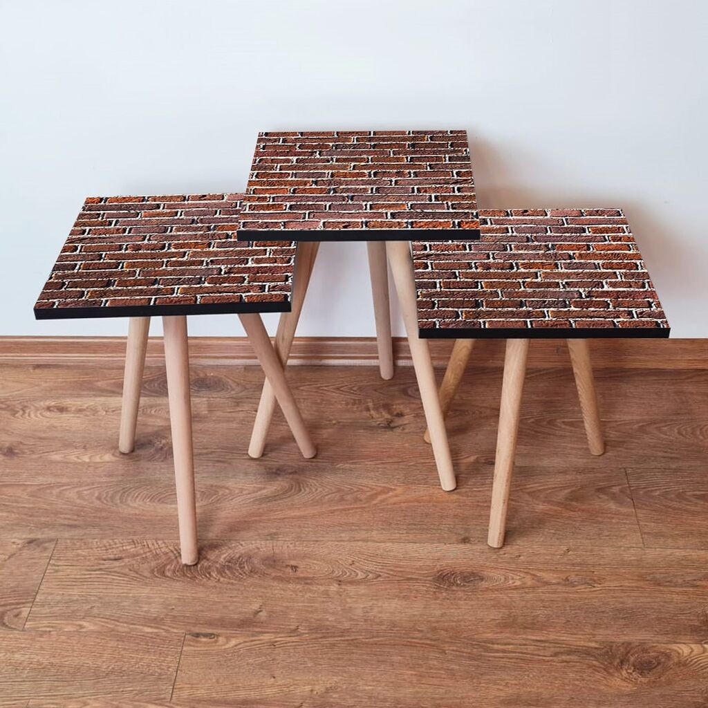 Hanah Home set stolića za kafu 3Shp372, 3 dijela, šareni