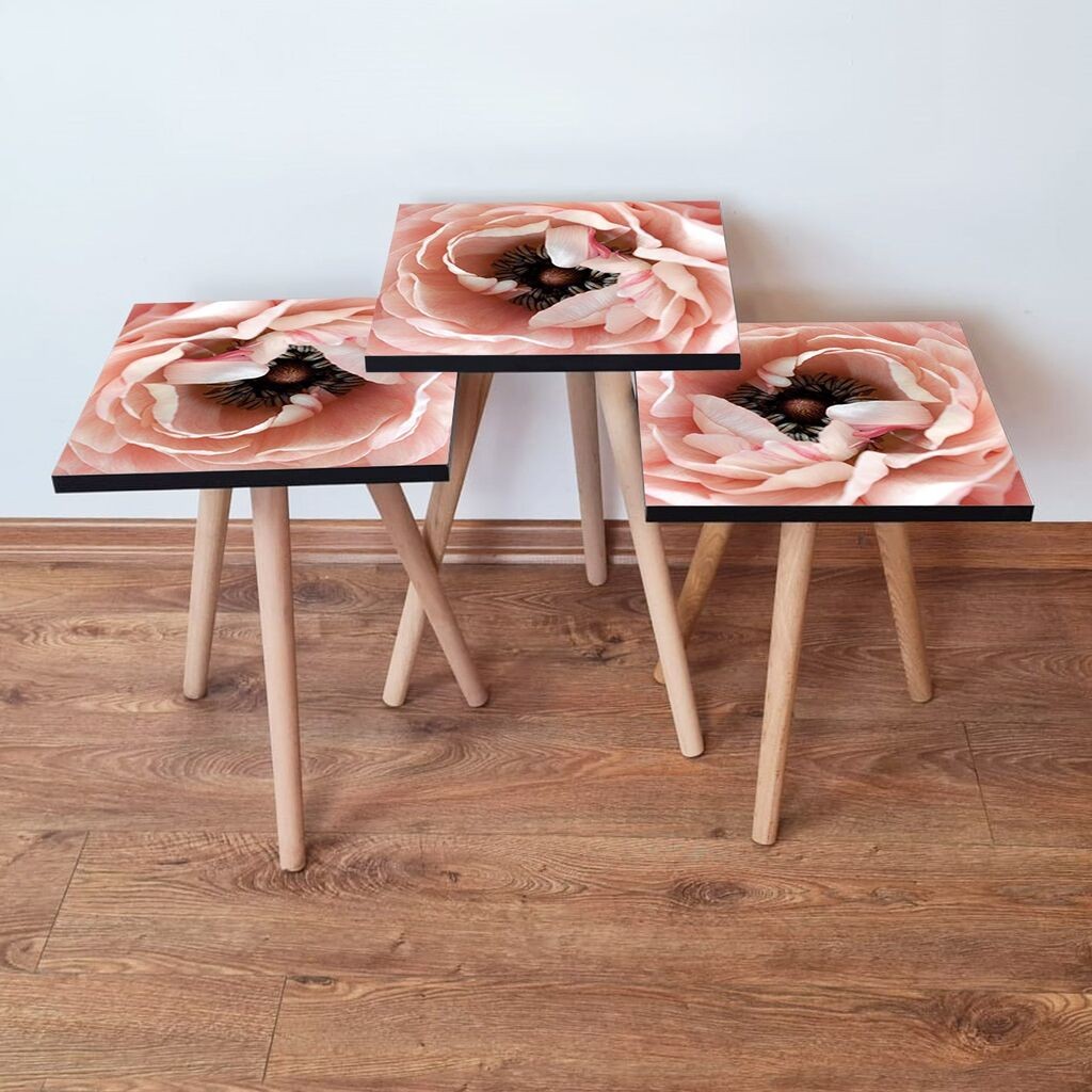 Hanah Home set stolića za kafu 3Shp251, 3 dijela, šareni