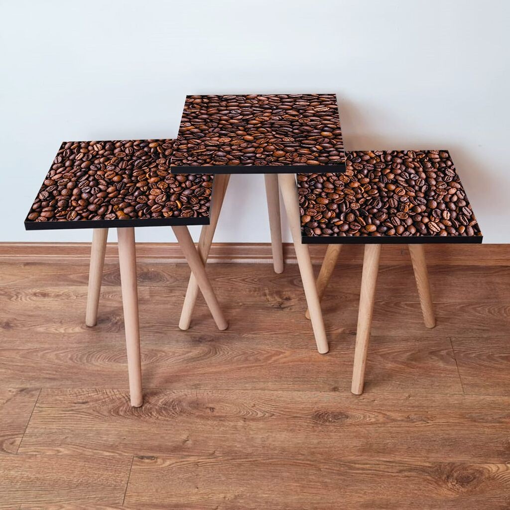 Hanah Home set stolića za kafu 3Shp226, 3 dijela, šareni