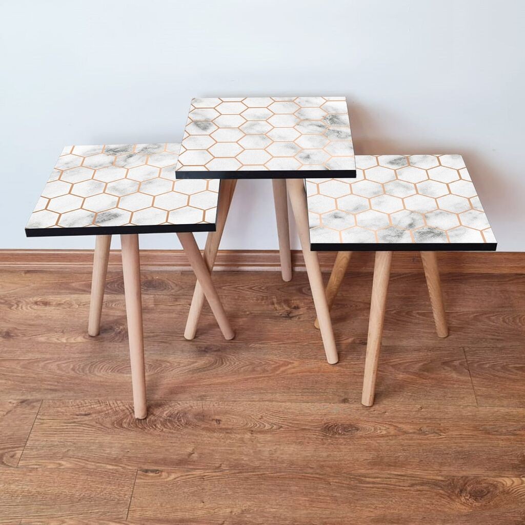 Hanah Home set stolića za kafu 3Shp1, 3 dijela, šareni