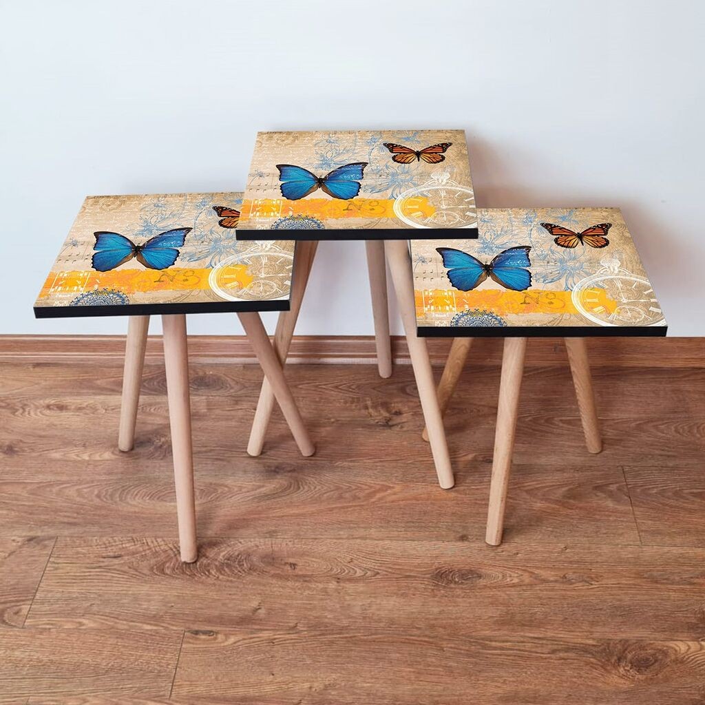 Hanah Home set stolića za kafu 3Shp58, 3 dijela, šareni