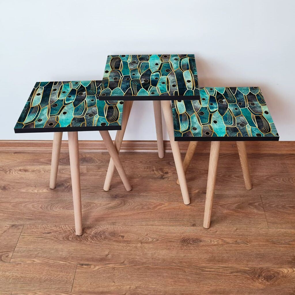 Hanah Home set stolića za kafu 3Shp387, 3 dijela, šareni