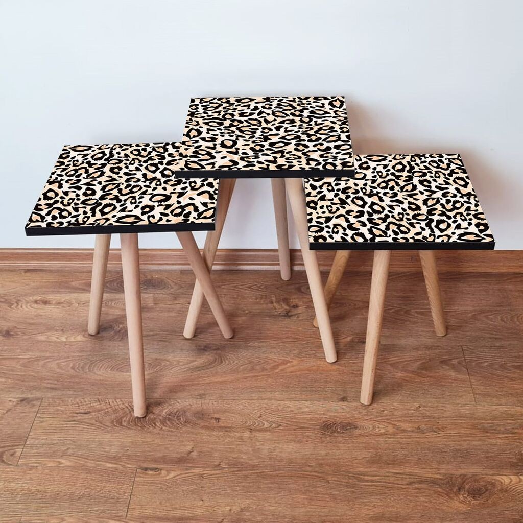 Hanah Home set stolića za kafu 3Shp152, 3 dijela, šareni