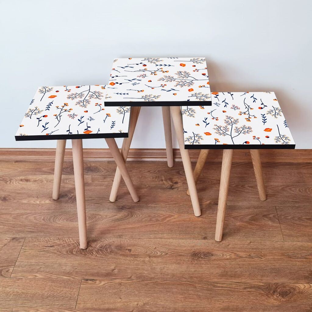 Hanah Home set stolića za kafu 3Shp172, 3 dijela, šareni