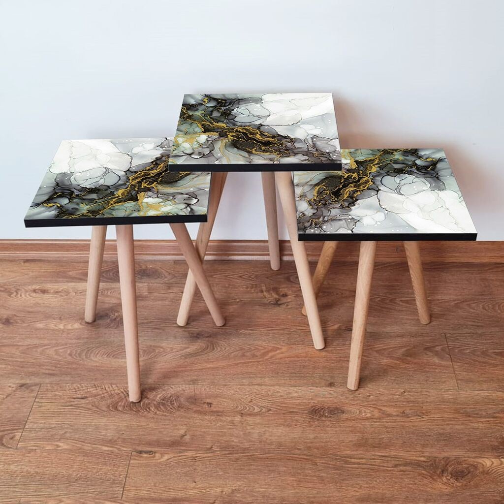 Hanah Home set stolića za kafu 3Shp233, 3 dijela, šareni