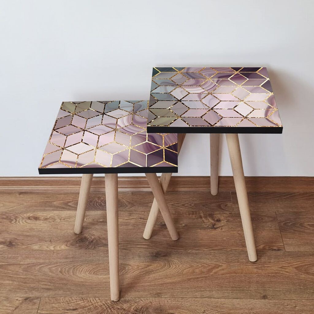 Hanah Home set stolića za kafu 2Shp486, 2 dijela, šareni