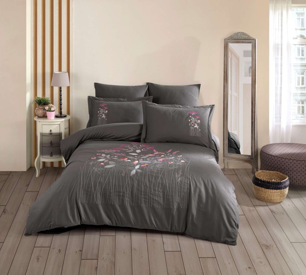 L'essentiel Maison set posteljine Emilia, 200 x 220 cm, siva