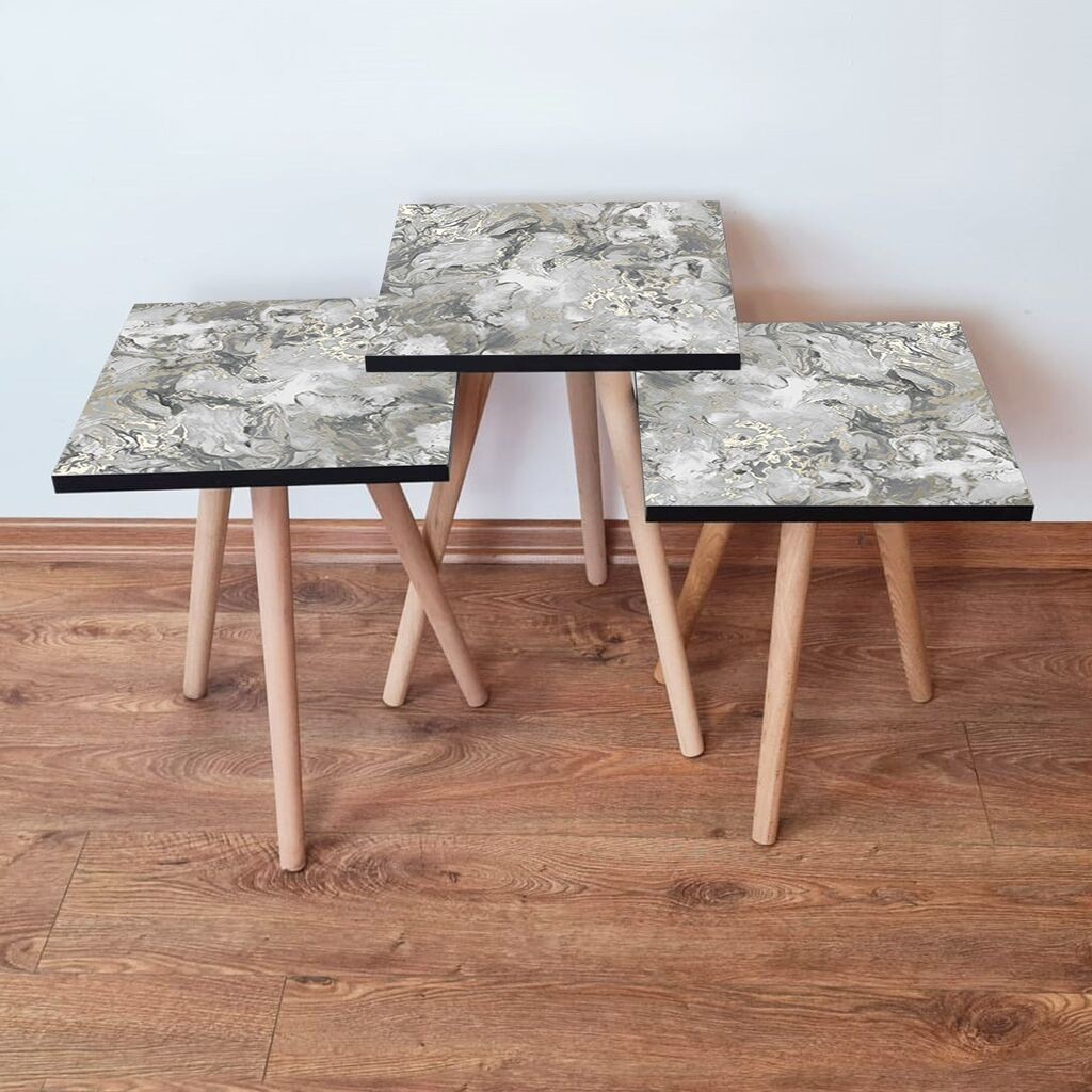 Hanah Home set stolića za kafu 3Shp133, 3 dijela, šareni