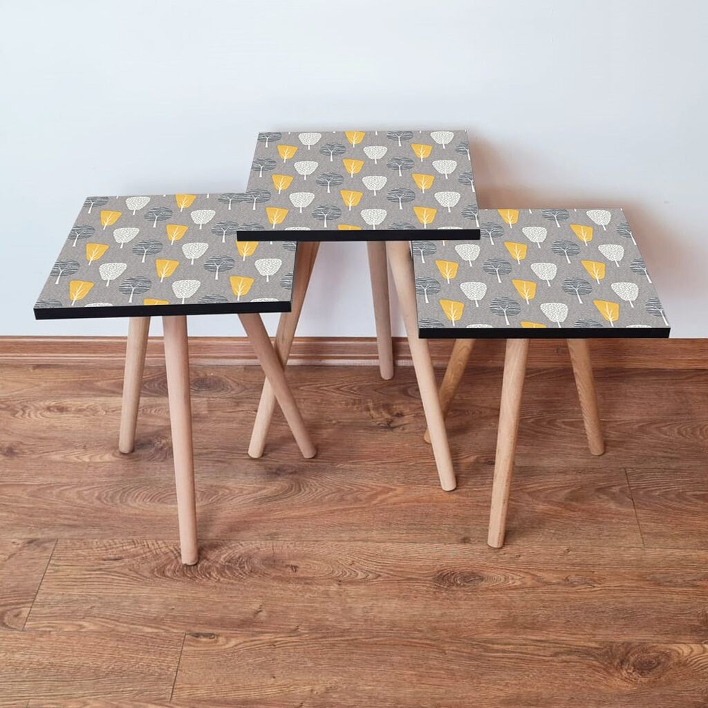 Hanah Home set stolića za kafu 3Shp186, 3 dijela, šareni