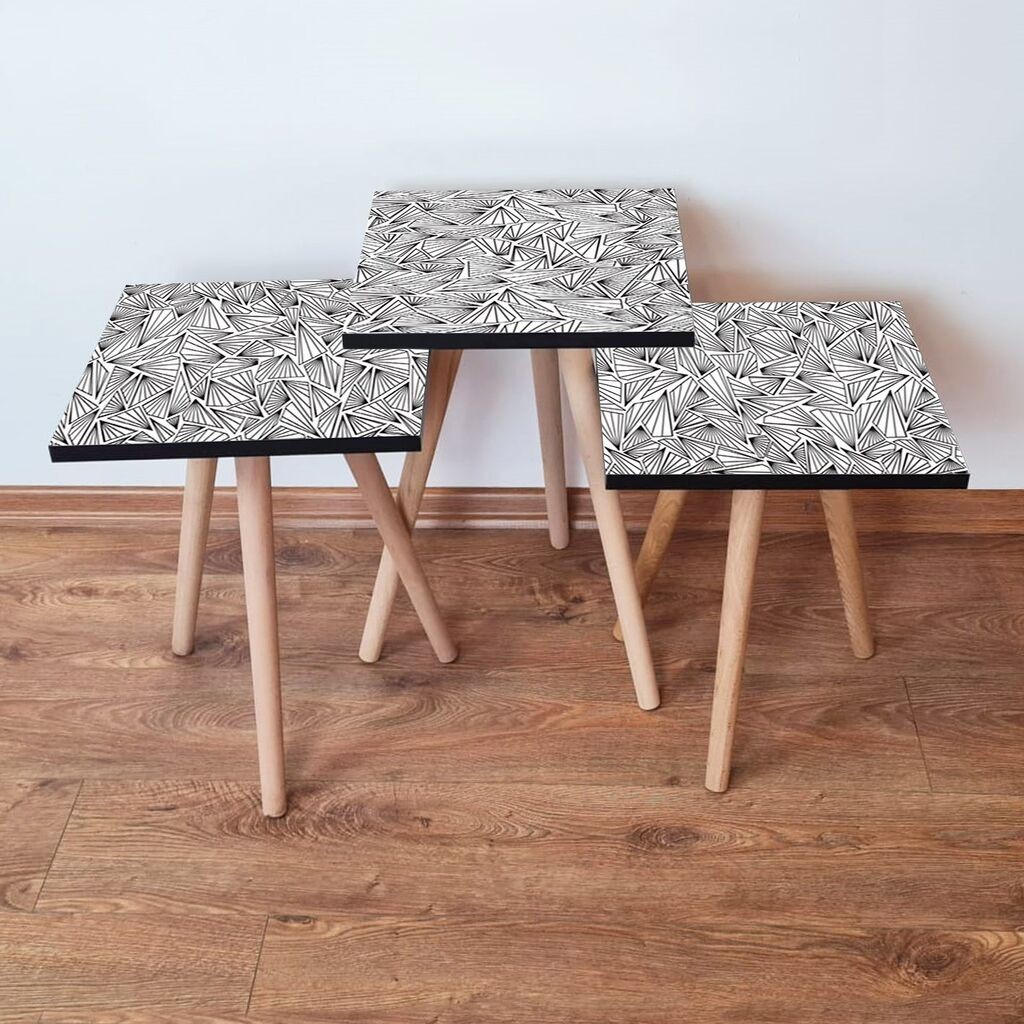 Hanah Home set stolića za kafu 3Shp229, 3 dijela, šareni