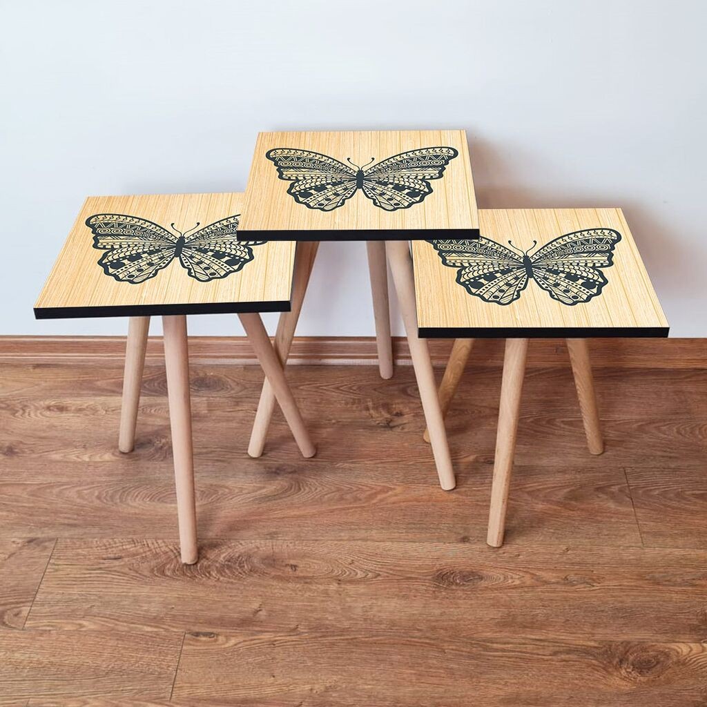 Hanah Home set stolića za kafu 3Shp13, 3 dijela, šareni