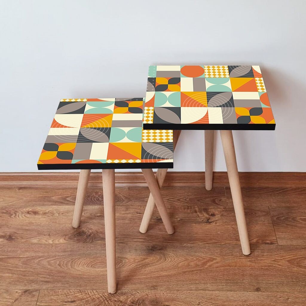 Hanah Home set stolića za kafu 2Shp434, 2 dijela, šareni