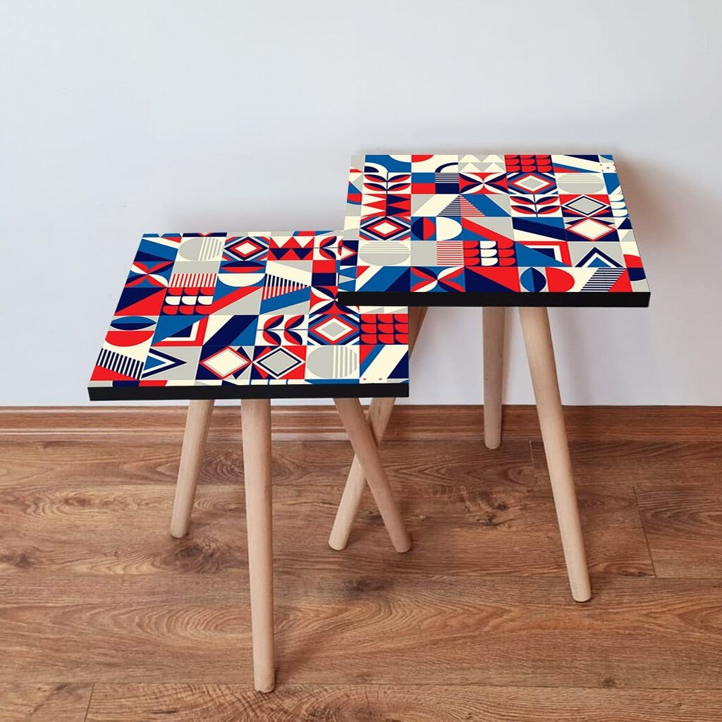 Hanah Home set stolića za kafu 2Shp433, 2 dijela, šareni