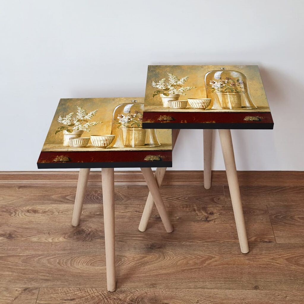 Hanah Home set stolića za kafu 2Shp449, 2 dijela, šareni