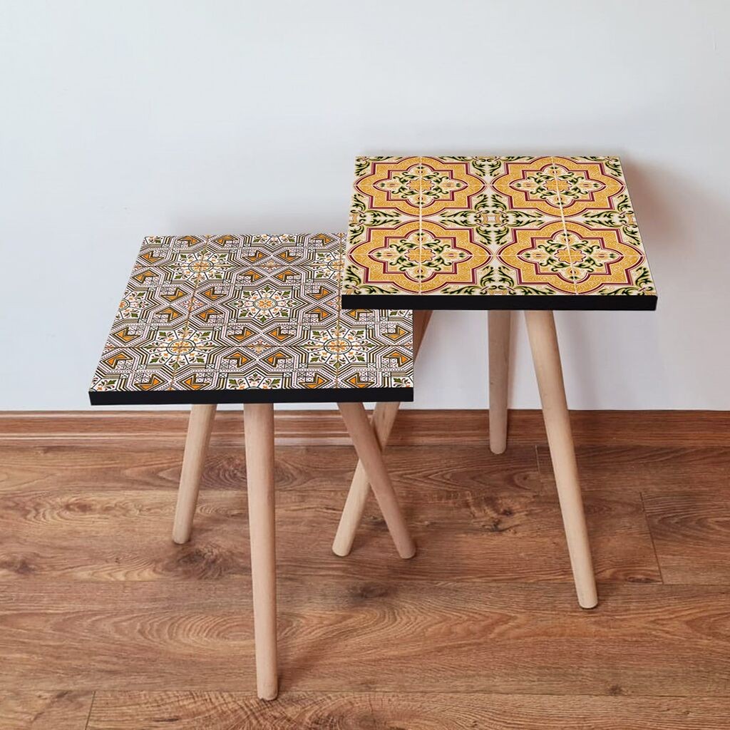 Hanah Home set stolića za kafu 2Shp342, 2 dijela, šareni