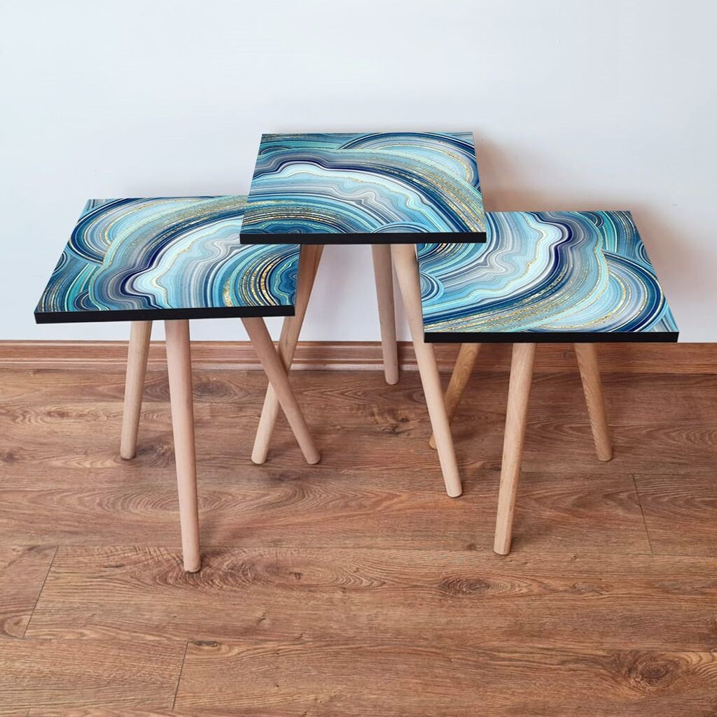 Hanah Home set stolića za kafu 3Shp89, 3 dijela, šareni