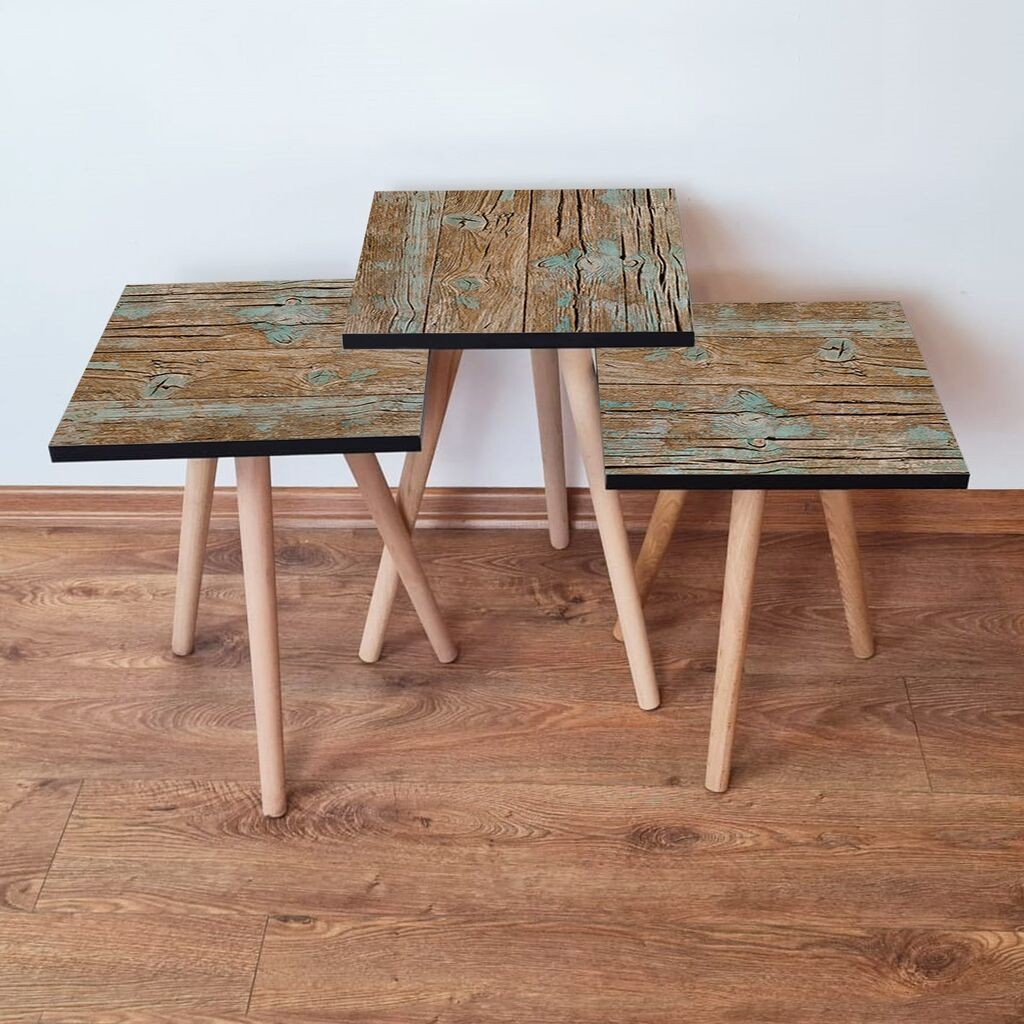 Hanah Home set stolića za kafu 3Shp124, 3 dijela, šareni