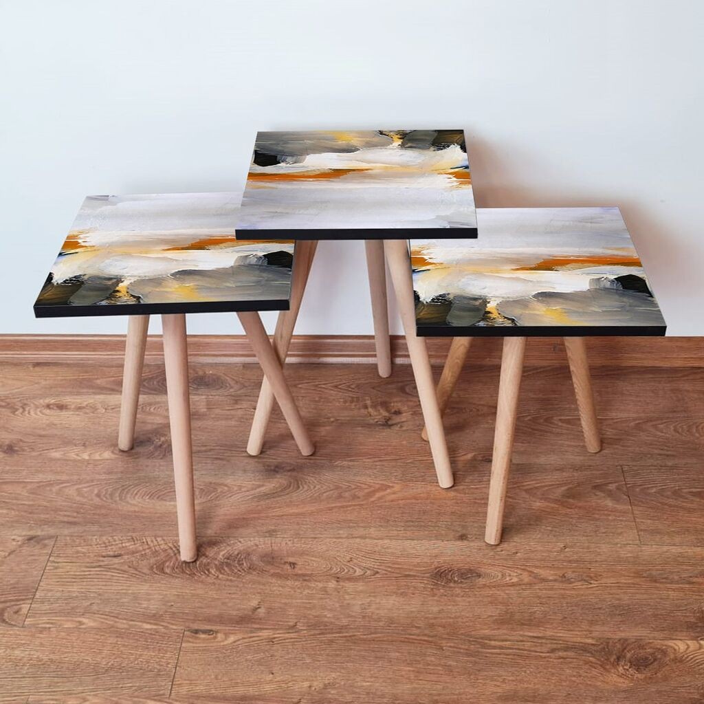 Hanah Home set stolića za kafu 3Shp96, 3 dijela, šareni