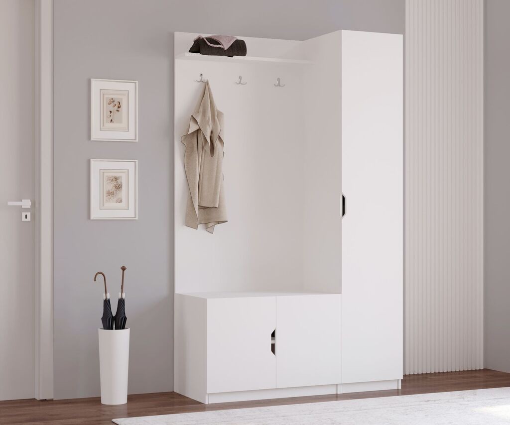 Hanah Home Ormarić za hodnik Rb-159, 120x200x35 cm, Bijeli