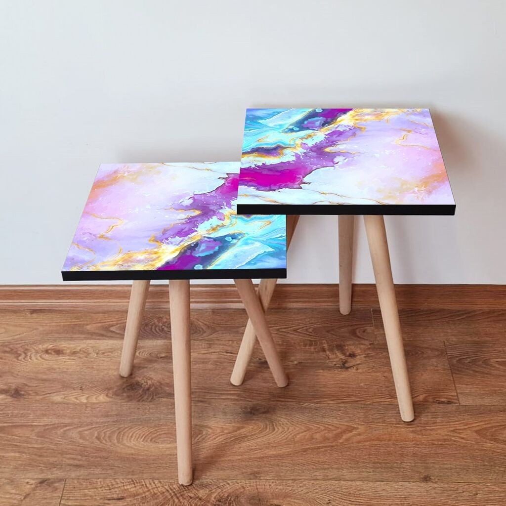 Hanah Home set stolića za kafu 2Shp61, 2 dijela, šareni