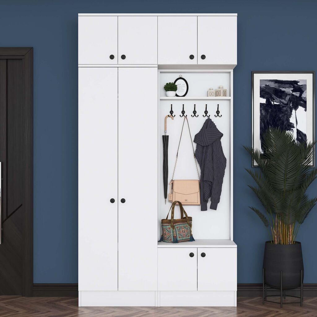 Hanah Home Ormar za hodnik EA145 - 3841, 119,6x226,4x37,5 cm, Bijela