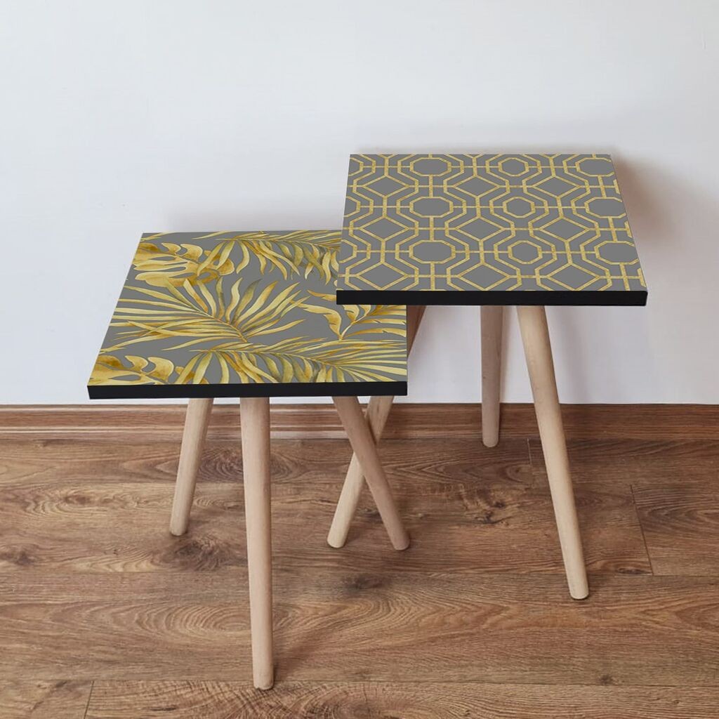 Hanah Home set stolića za kafu 2Shp287, 2 dijela, šareni