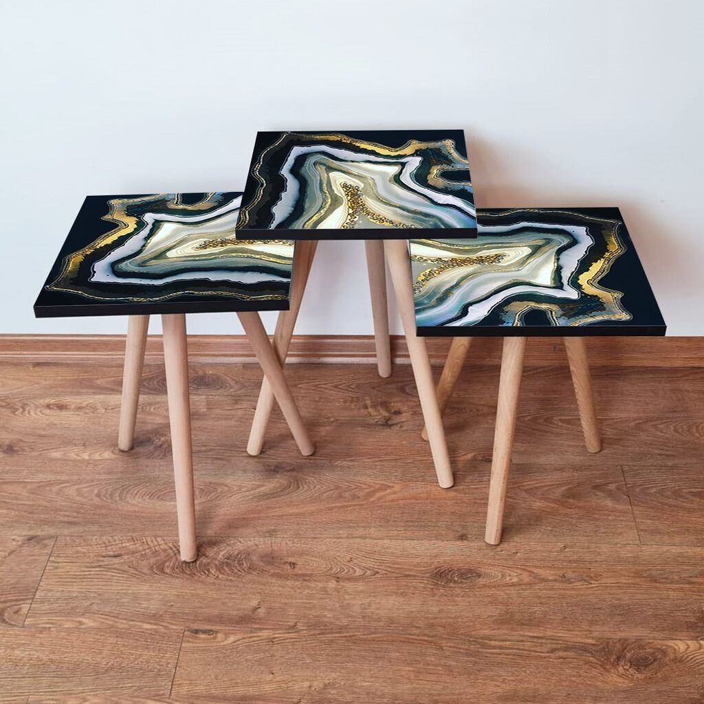 Hanah Home set stolića za kafu 3Shp286, 3 dijela, šareni