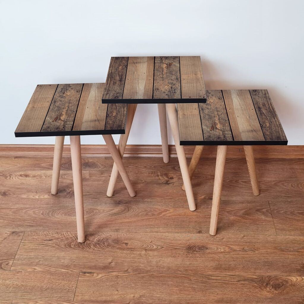 Hanah Home set stolića za kafu 3Shp355, 3 dijela, šareni