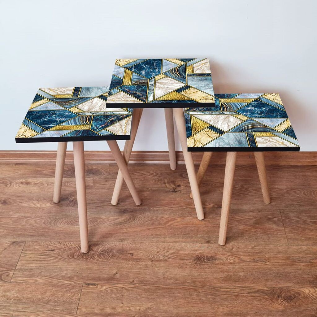 Hanah Home set stolića za kafu 3Shp84, 3 dijela, šareni