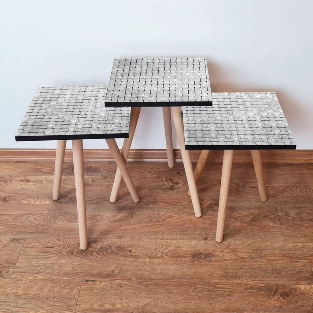 Hanah Home set stolića za kafu 3Shp373, 3 dijela, šareni