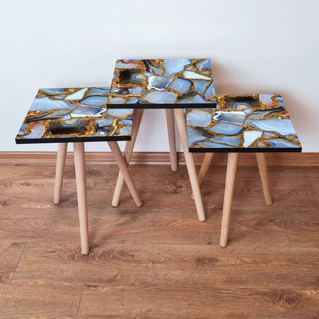 Hanah Home set stolića za kafu 3Shp100, 3 dijela, šareni