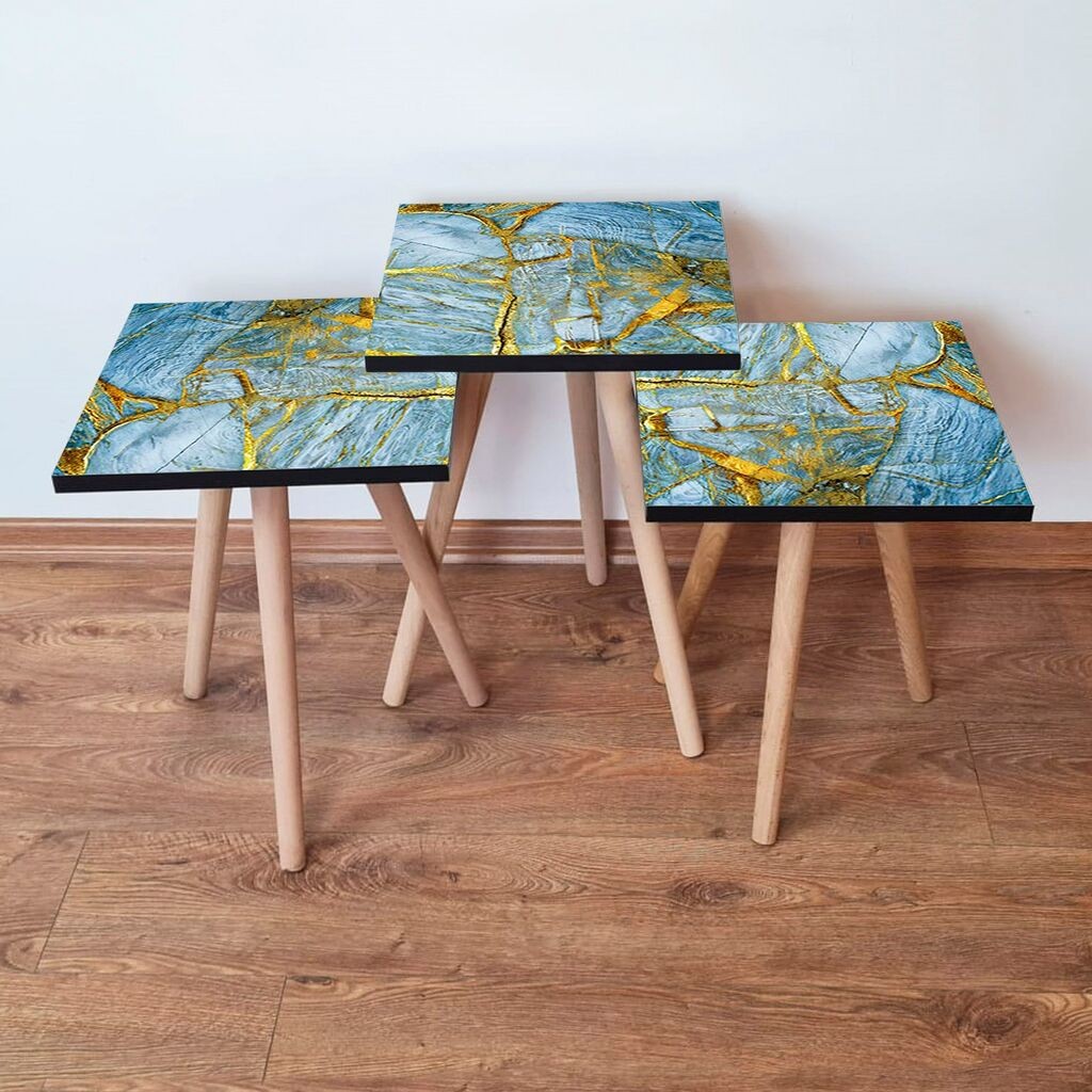 Hanah Home set stolića za kafu 3Shp235, 3 dijela, šareni