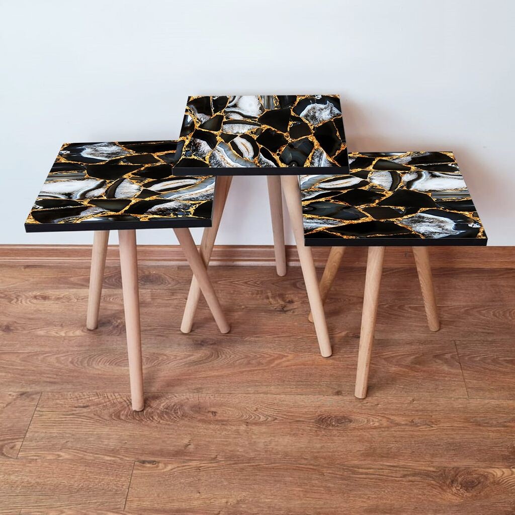 Hanah Home set stolića za kafu 3Shp99, 3 dijela, šareni