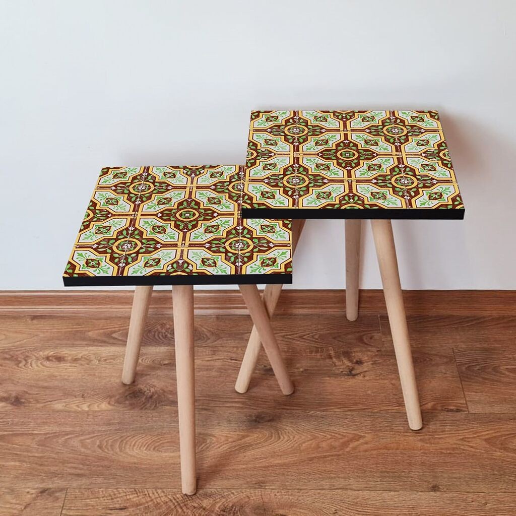 Hanah Home set stolića za kafu 2Shp317, 2 dijela, šareni