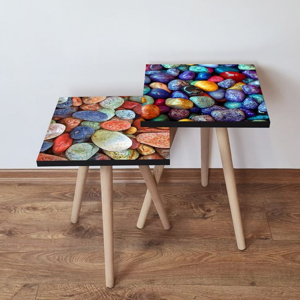 Hanah Home set stolića za kafu 2Shp352, 2 dijela, šareni