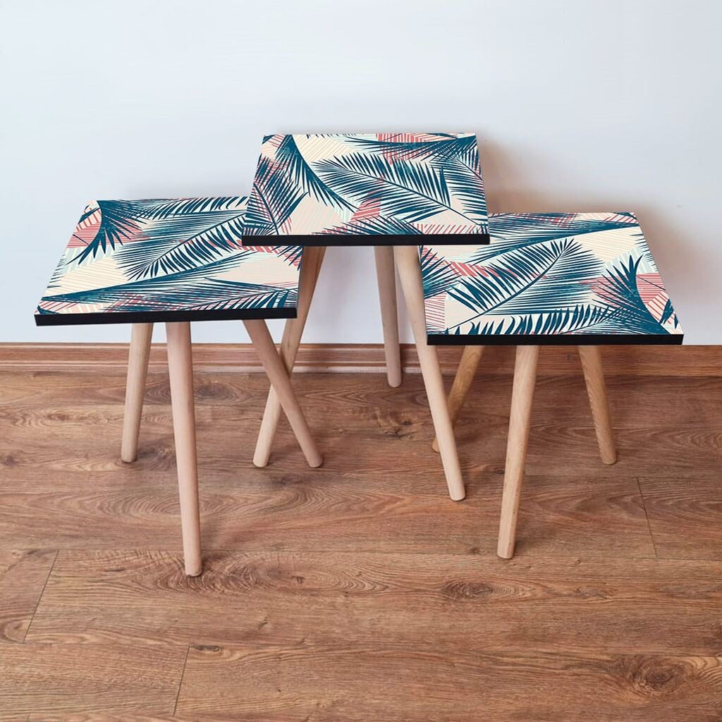 Hanah Home set stolića za kafu 3Shp208, 3 dijela, šareni