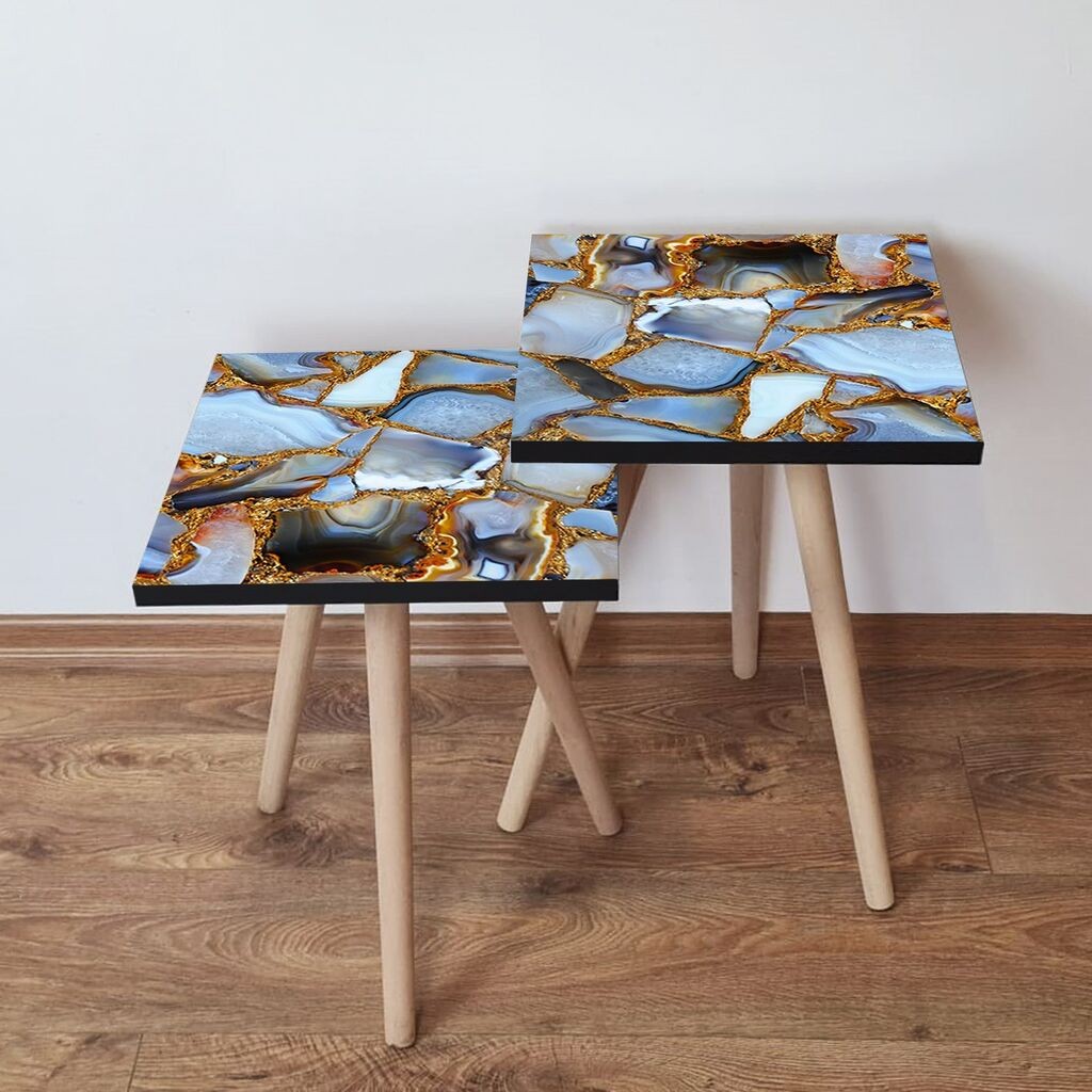 Hanah Home Twins set stolića za kafu, 2 dijela, šareni