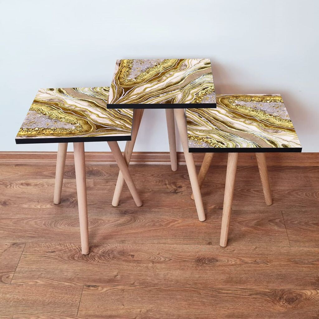 Hanah Home set stolića za kafu 3Shp284, 3 dijela, šareni