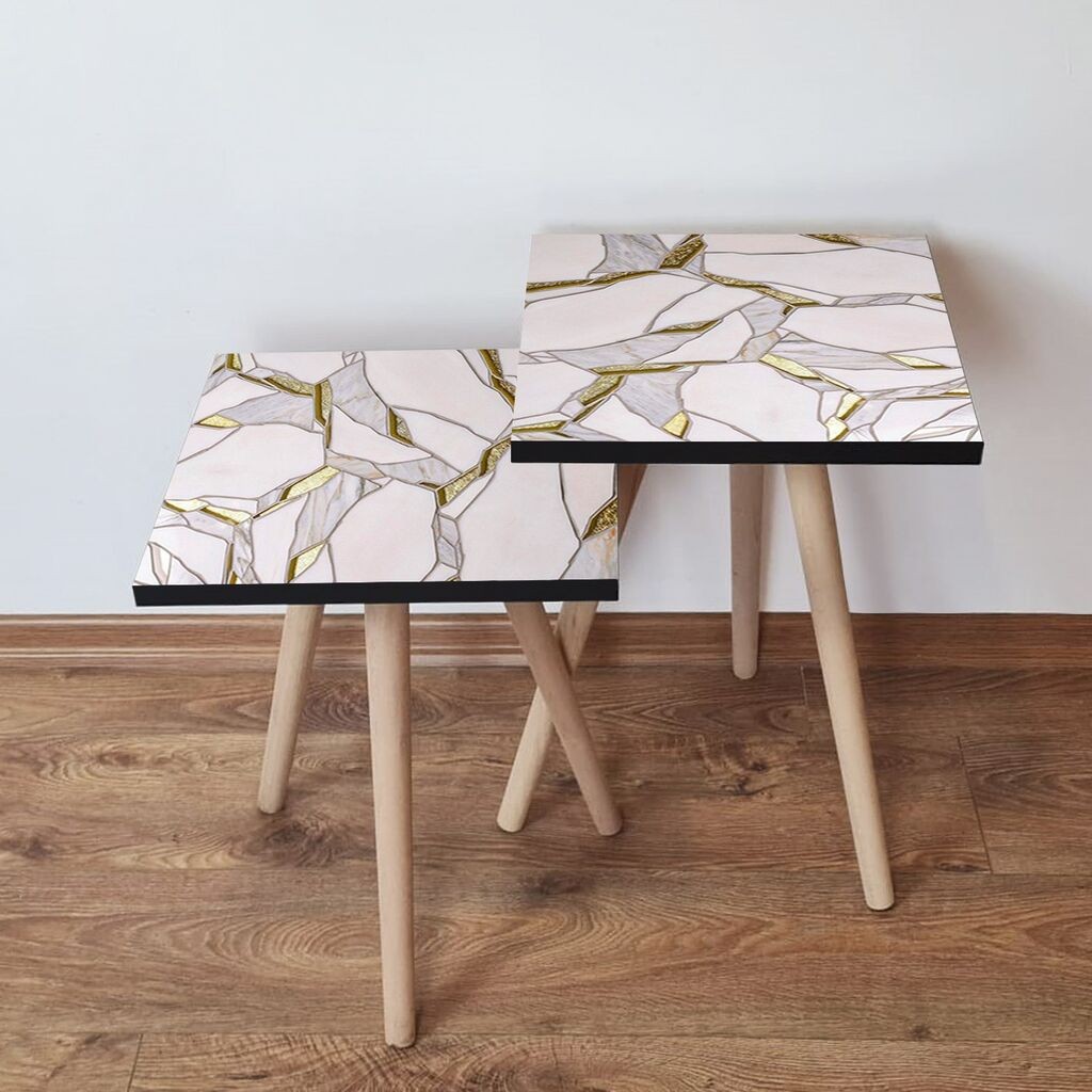 Hanah Home set stolića za kafu 2Shp49, 2 dijela, šareni