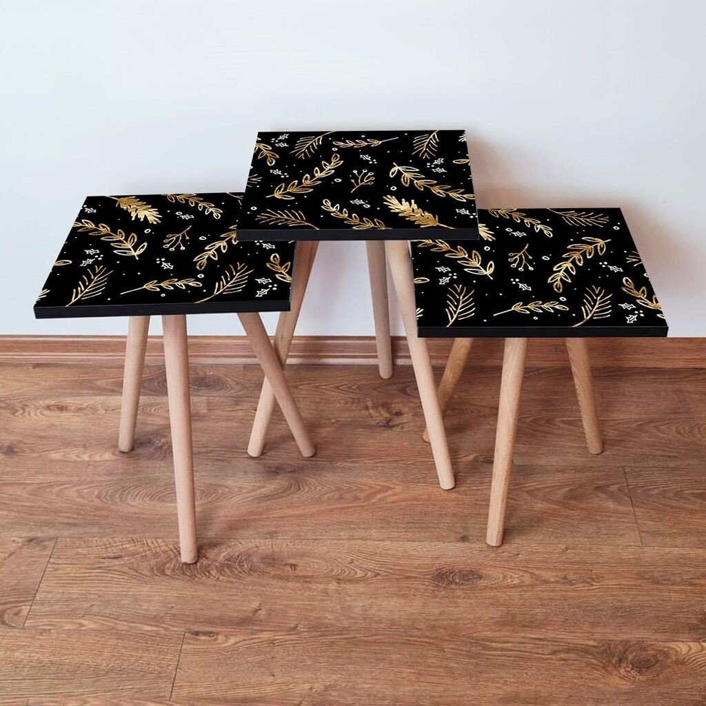 Hanah Home set stolića za kafu 3Shp382, 3 dijela, šareni