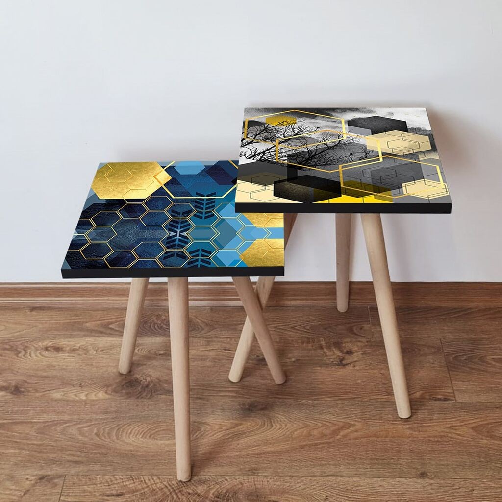 Hanah Home set stolića za kafu 2Shp267, 2 dijela, šareni